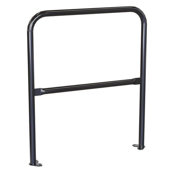 Vestil Steel Pipe Safety Railing with Welded Baseplate 3 Ft. Length Black VDKR-3-BP-BK - main
